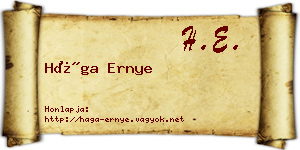Hága Ernye névjegykártya